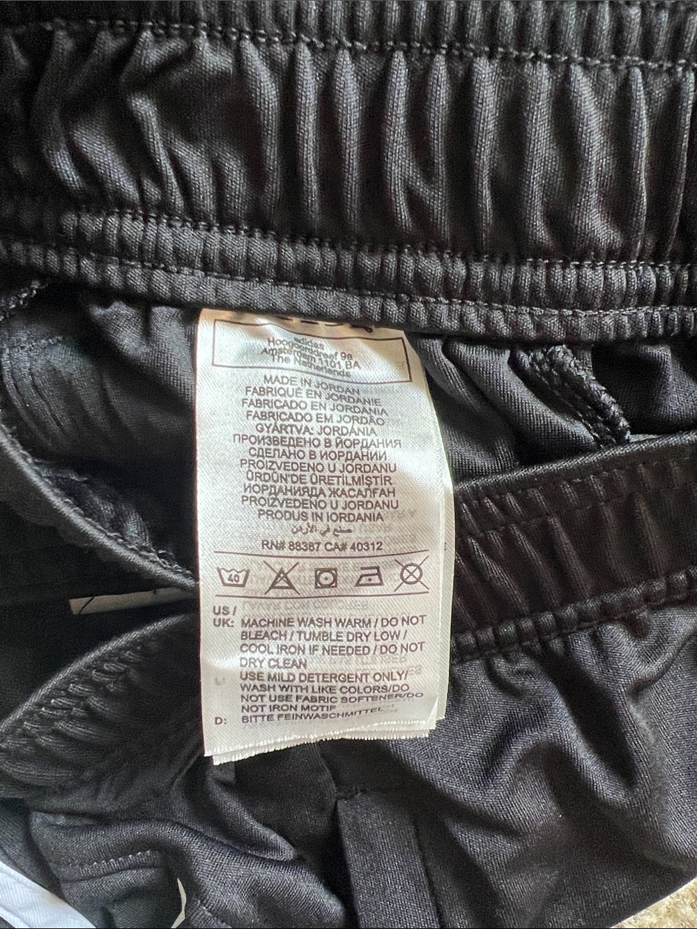 adidas Men's Black Athletic Shorts with White Stripes - Picture 6 of 6